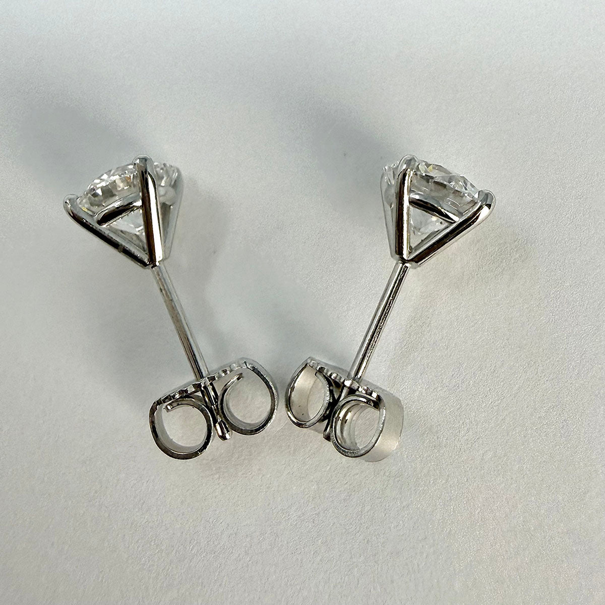 14K White Lab Grown Diamond Stud Earrings