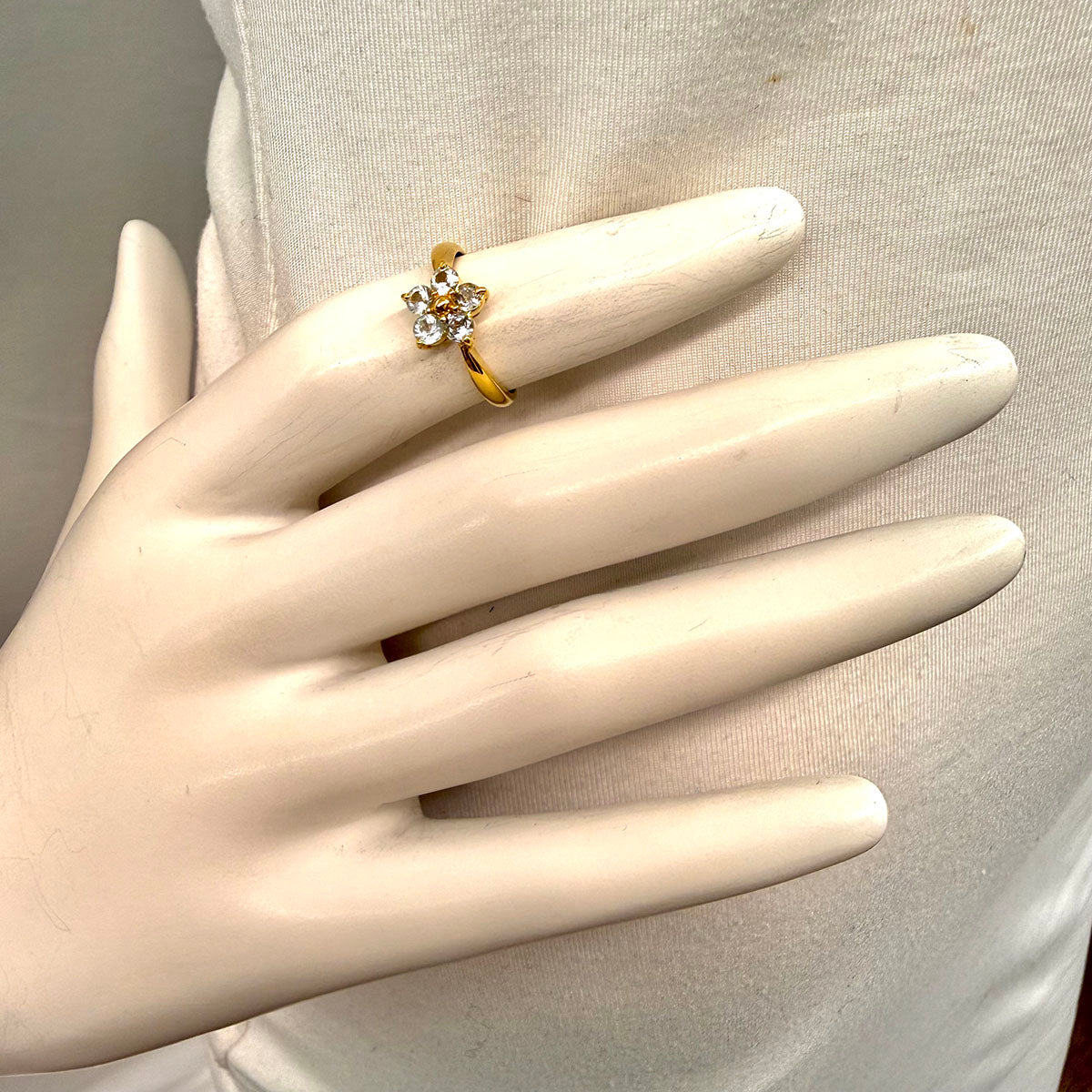Aquamarine Flower Ring