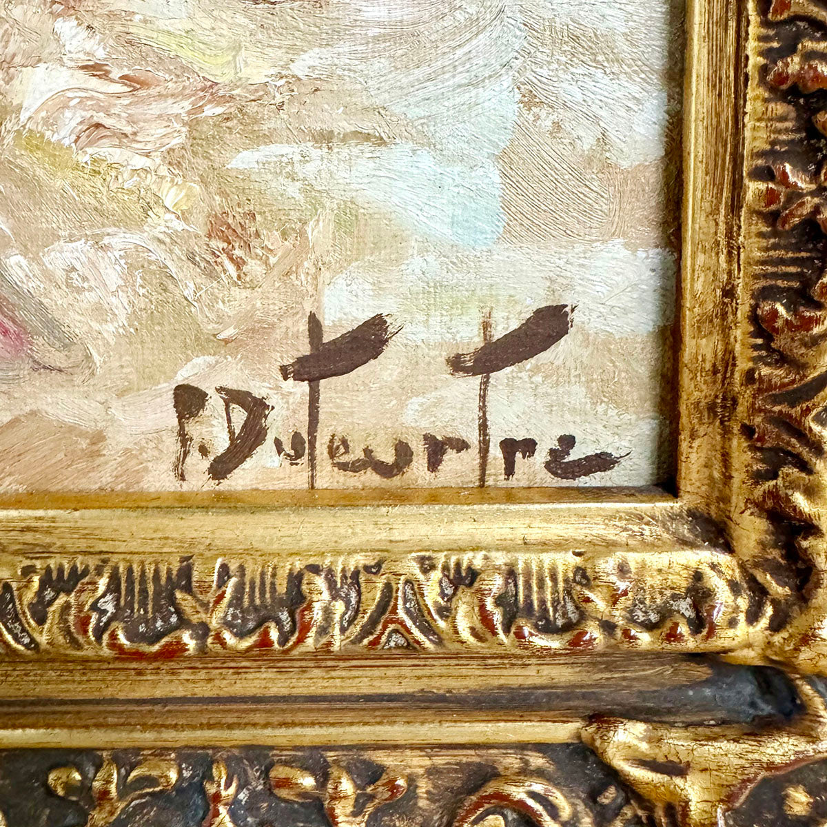 "Mother and Daughter in a Landcape", Signed