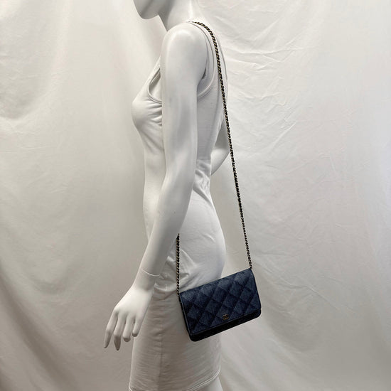 Chanel 2021 Denim Wallet on Chain