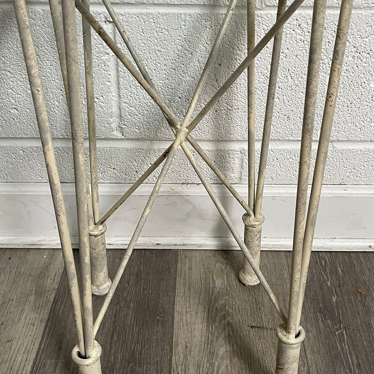 Round Glass-Top Side Table with Metal Frame