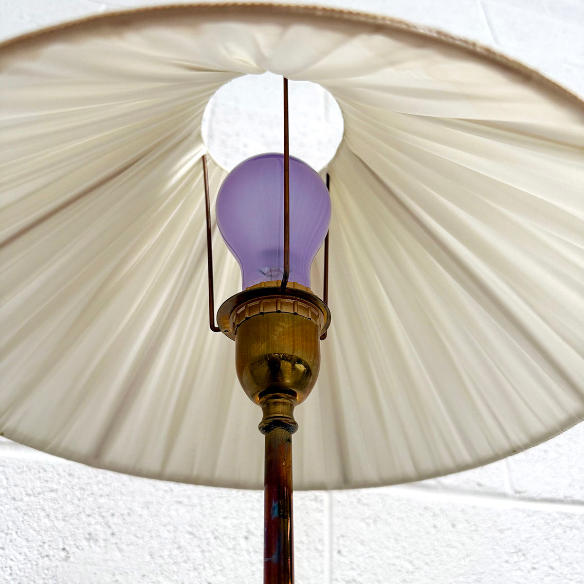 Brass Floor Lamp with Tray & Tripod Feet