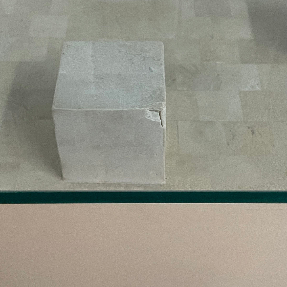 Glass Top Console with Sculptural base