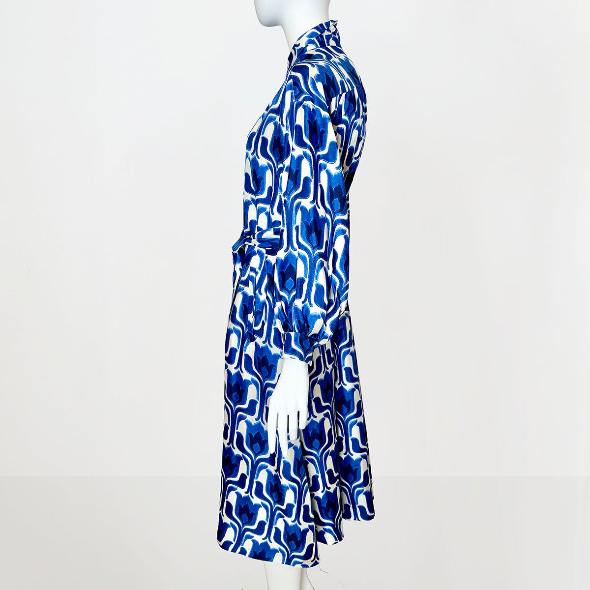 Odeeh Midi Silk Print  Dress with Belt