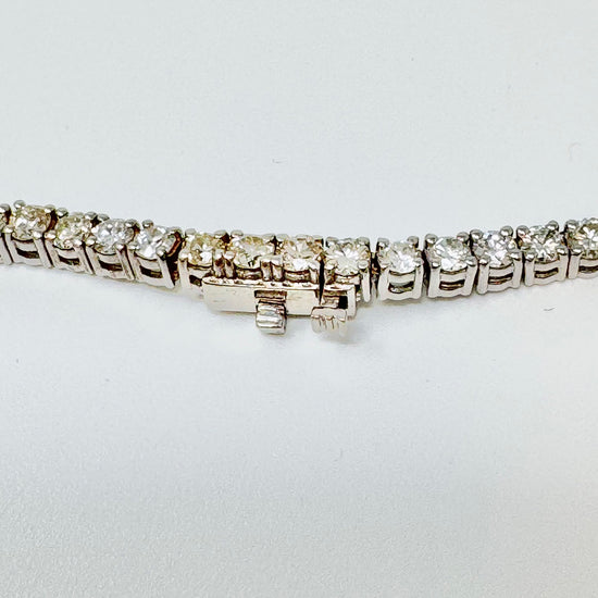 18K White Gold 7.28ct Diamond Tennis Necklace