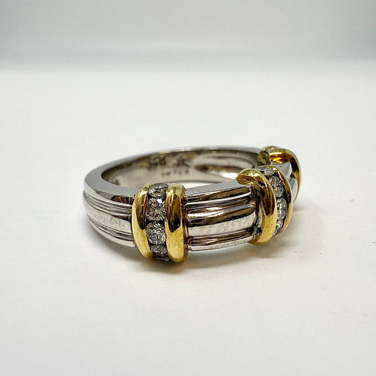 Winward Platinum and 18K Gold Ring with Diamonds