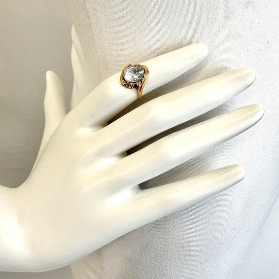 14K Gold Ring with Aquamarine