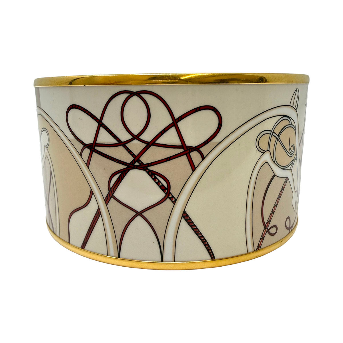 Hermes Extra Wide Enamel Bangle Bracelet