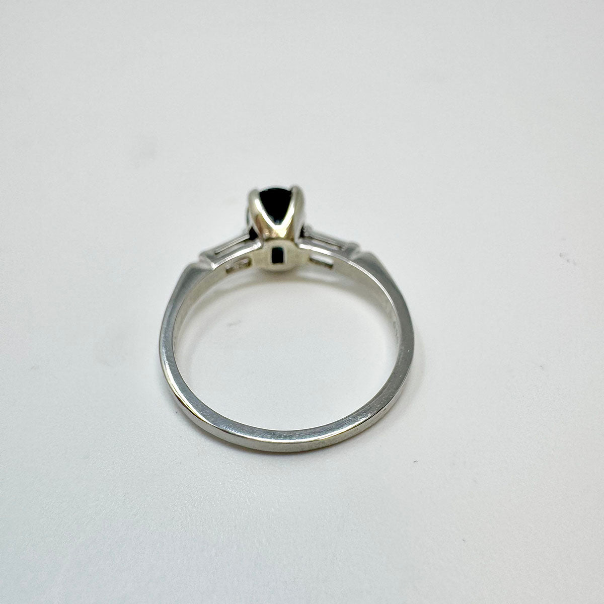 Platinum Ring with Sapphire and Diamonds