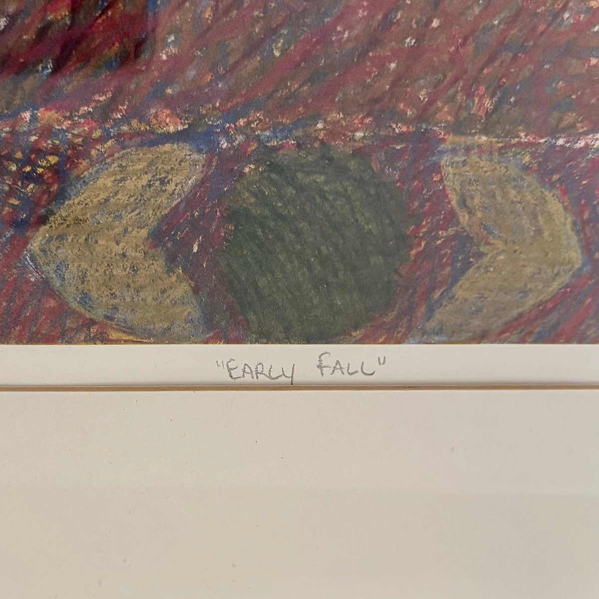 Framed Drawing "Early Fall" Signed