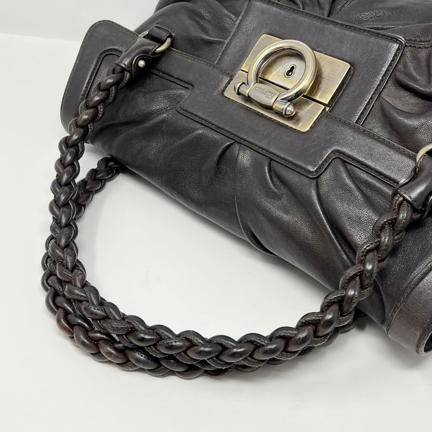 Ferragamo Shoulder Bag with Braided Handles