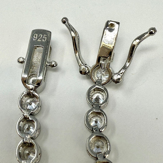 7" Bezel Set Round CZ Rhodium-plated Tennis Bracelet