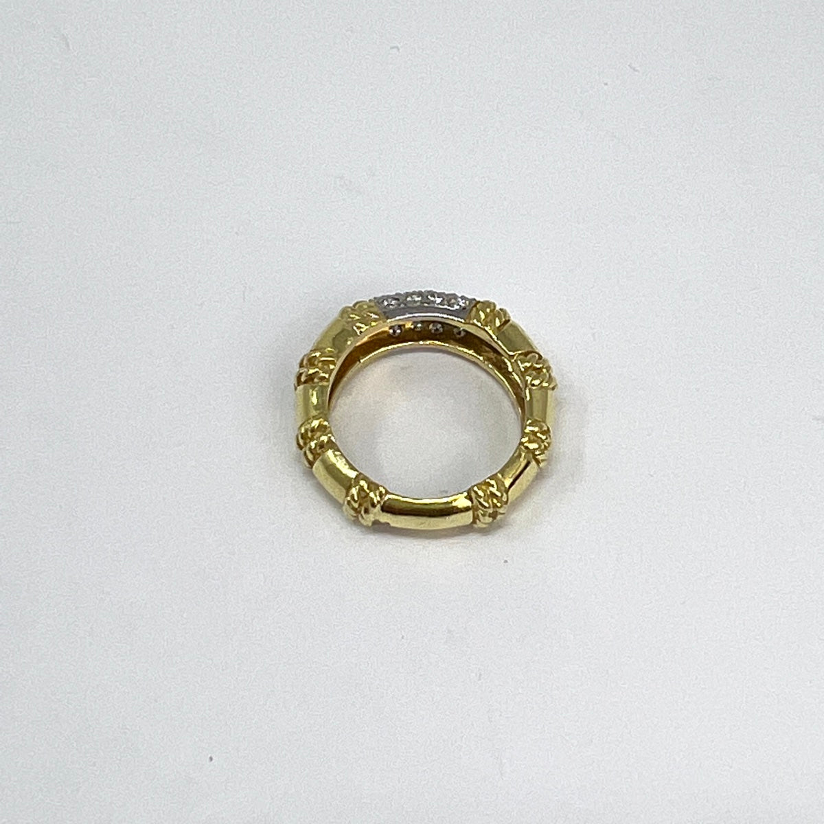 18K Gold Ring with Pave Set  Diamonds