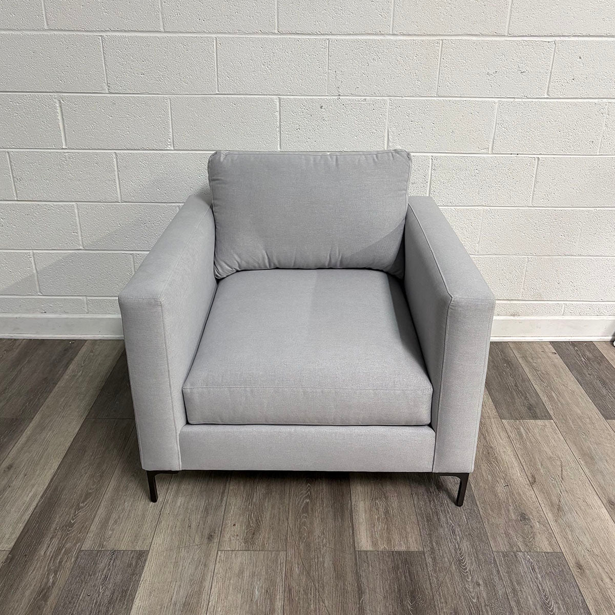 Pottery Barn Grey Upholstered Club Chair
