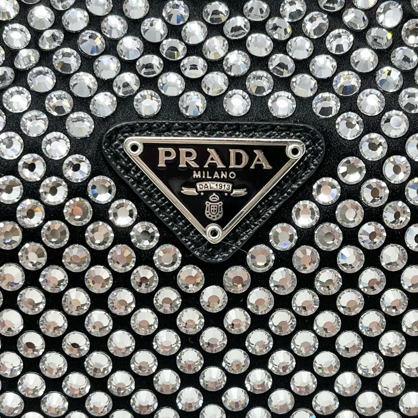 Prada Re-Edition Black and Crystal Accent Hobo