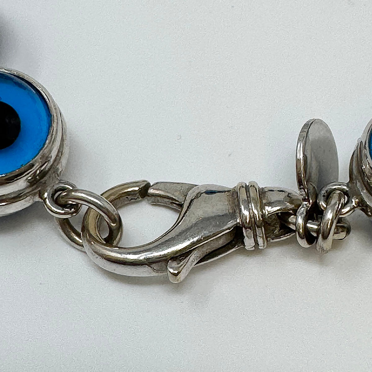 Aaron Basha 18K White Gold Bracelet with Black Rhodium Glass Eye