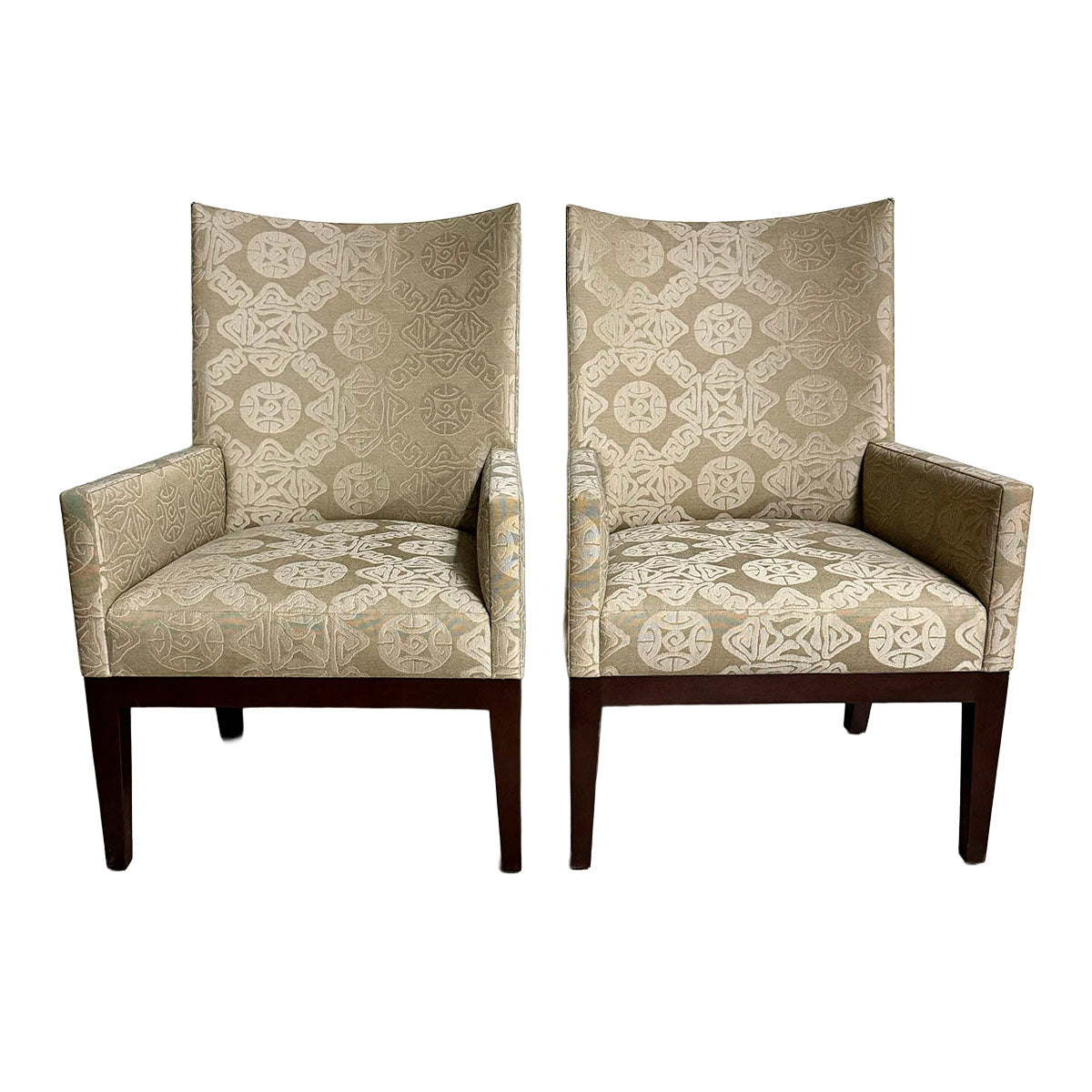 Pair of Highback Upholstered Armchairs
