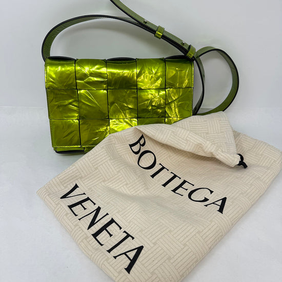 Bottega Veneta Cassette Intrecciato Crushed Shoulder Bag