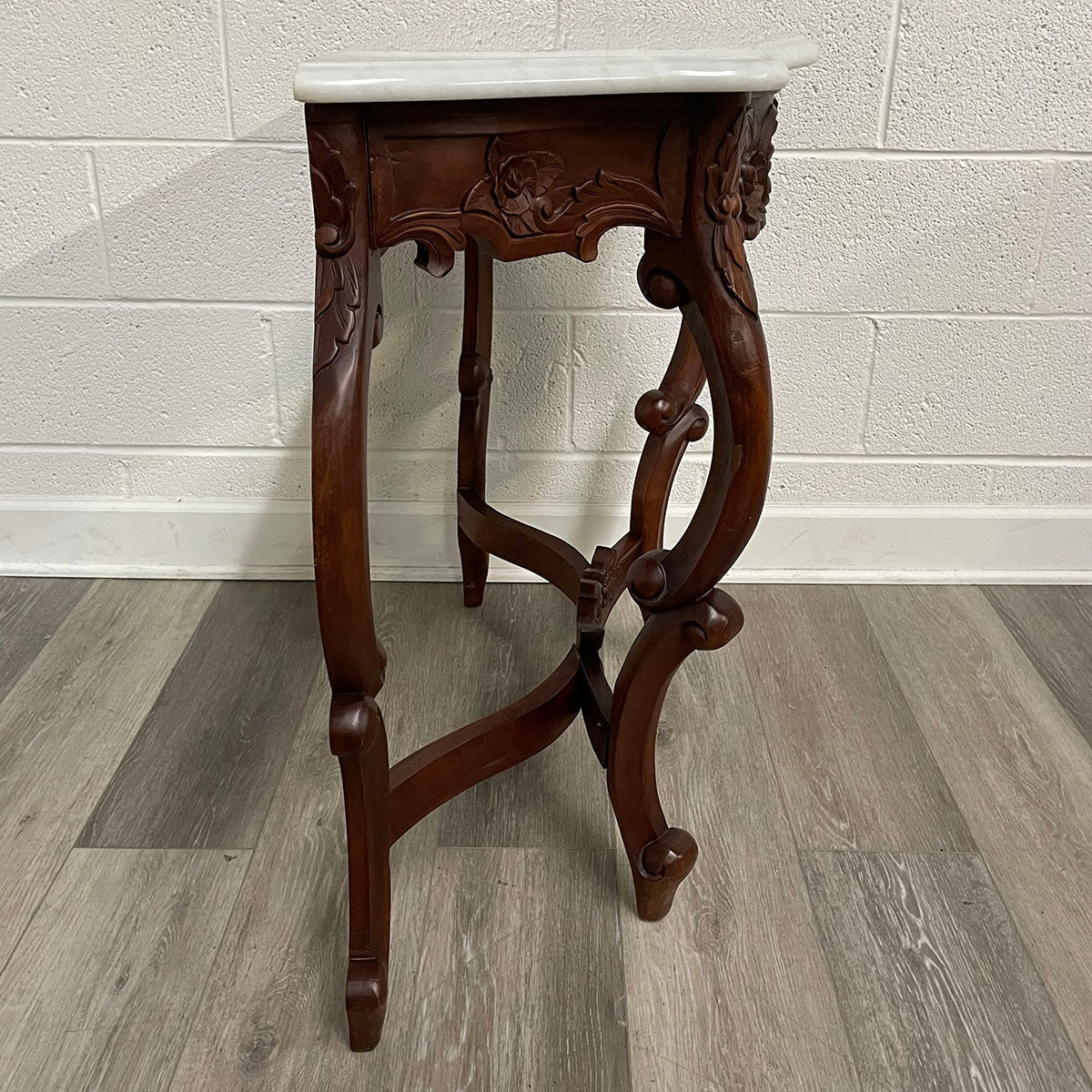 White Marble Top Console