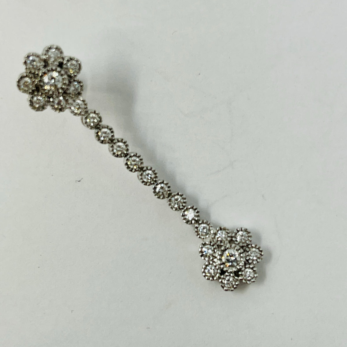 Damaso Martinez 18K White Gold Diamond Drop Earrings