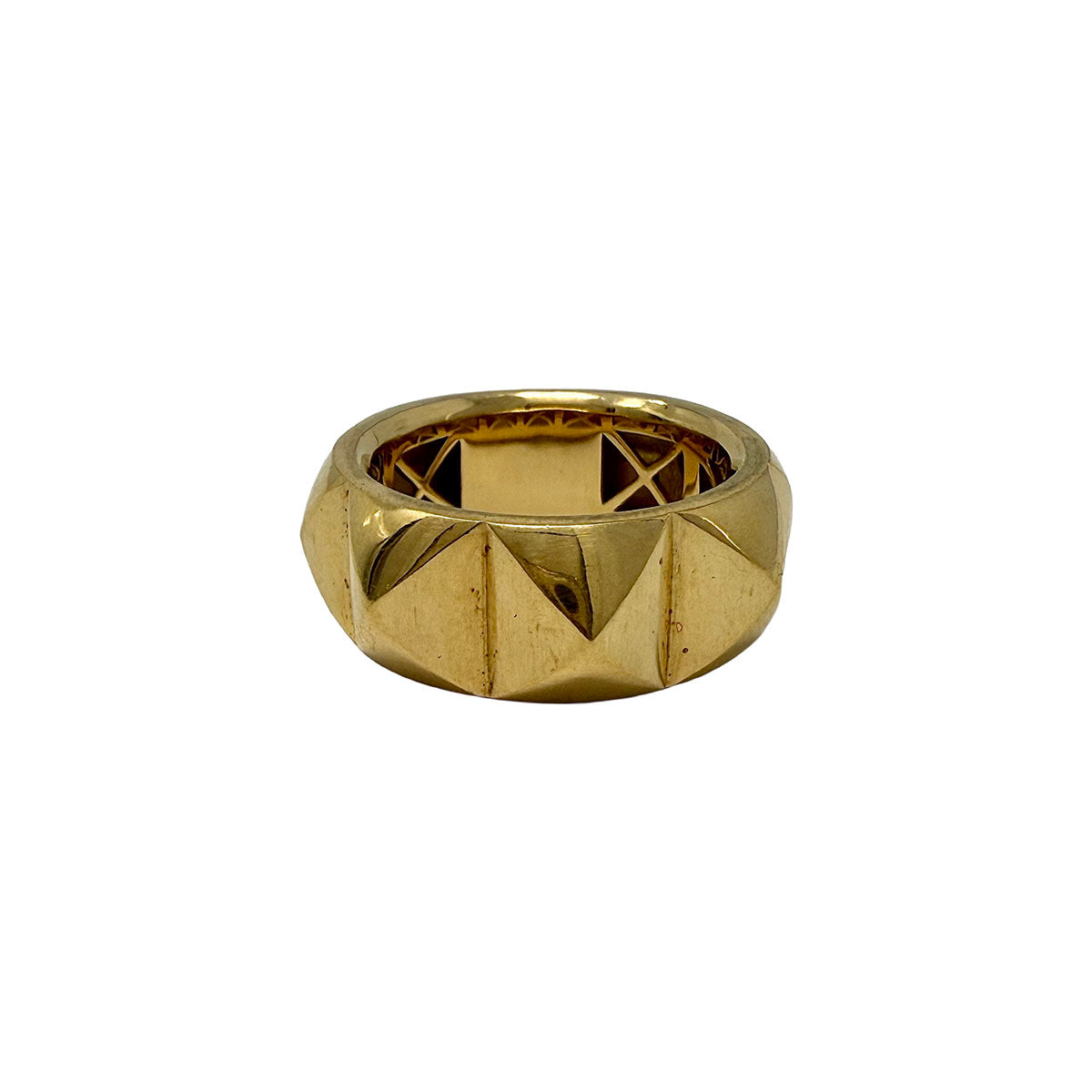 David Yurman 18K Gold Pyramid Ring
