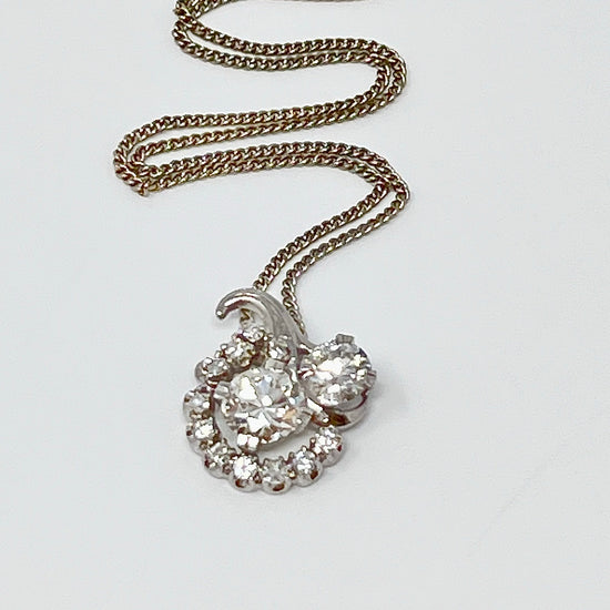 Platinum and 14K White Gold Diamond Pendant