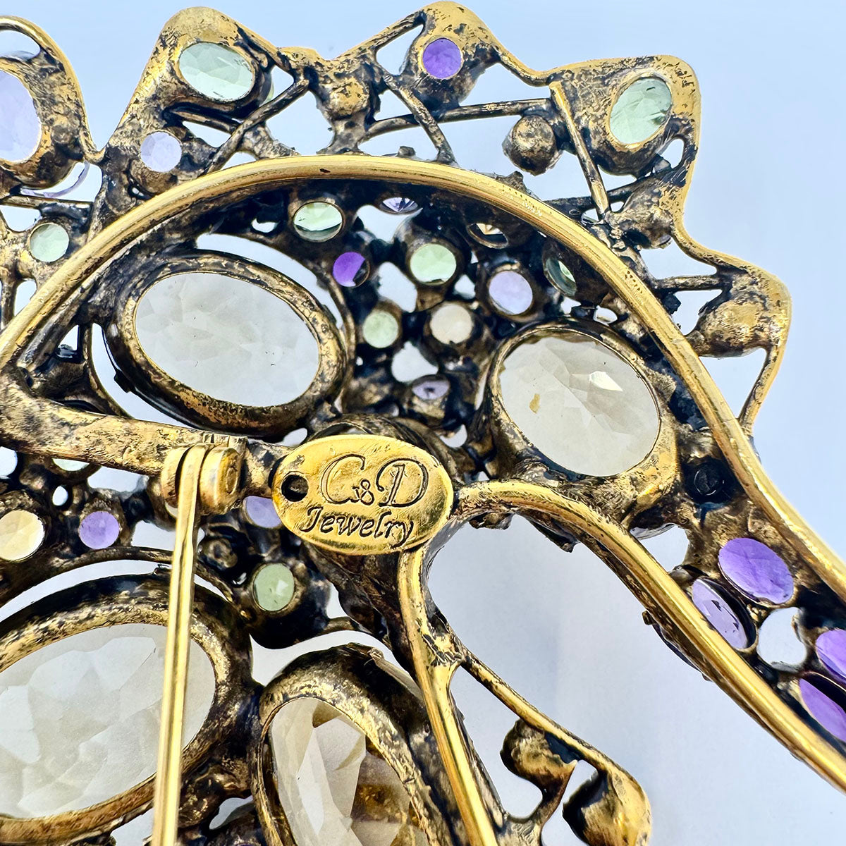 Iradj Moini Crystal and Rhinestone Gold Plated Seahorse Brooch