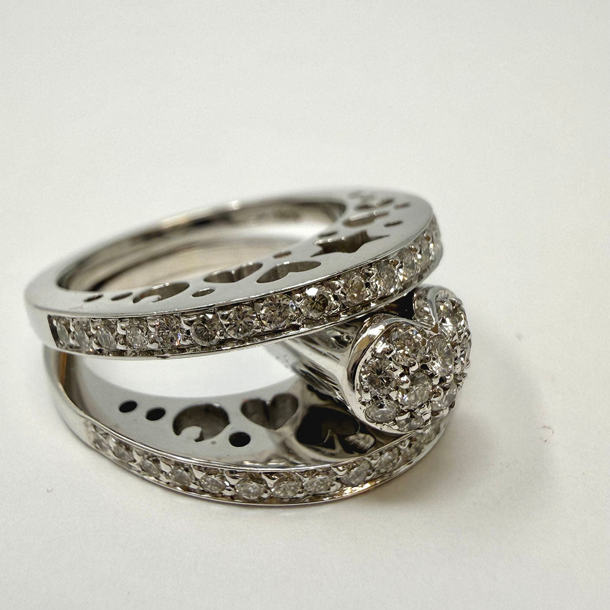 Giolomoda 18K White Gold Star Design Diamond Ring