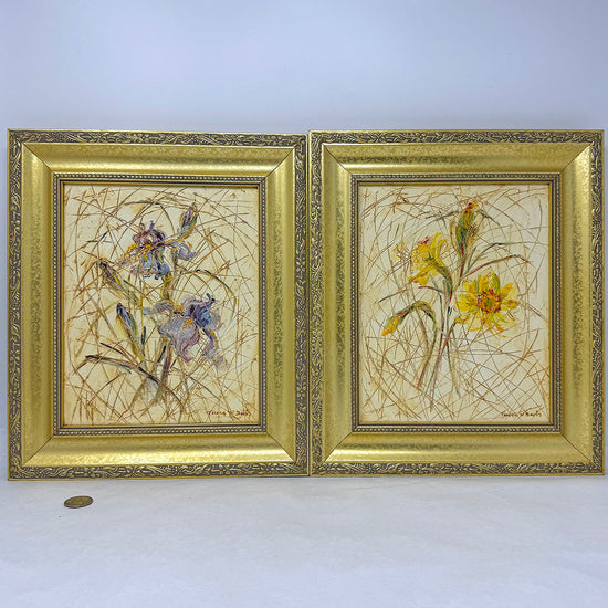 Pair of Floral Paintings Signed