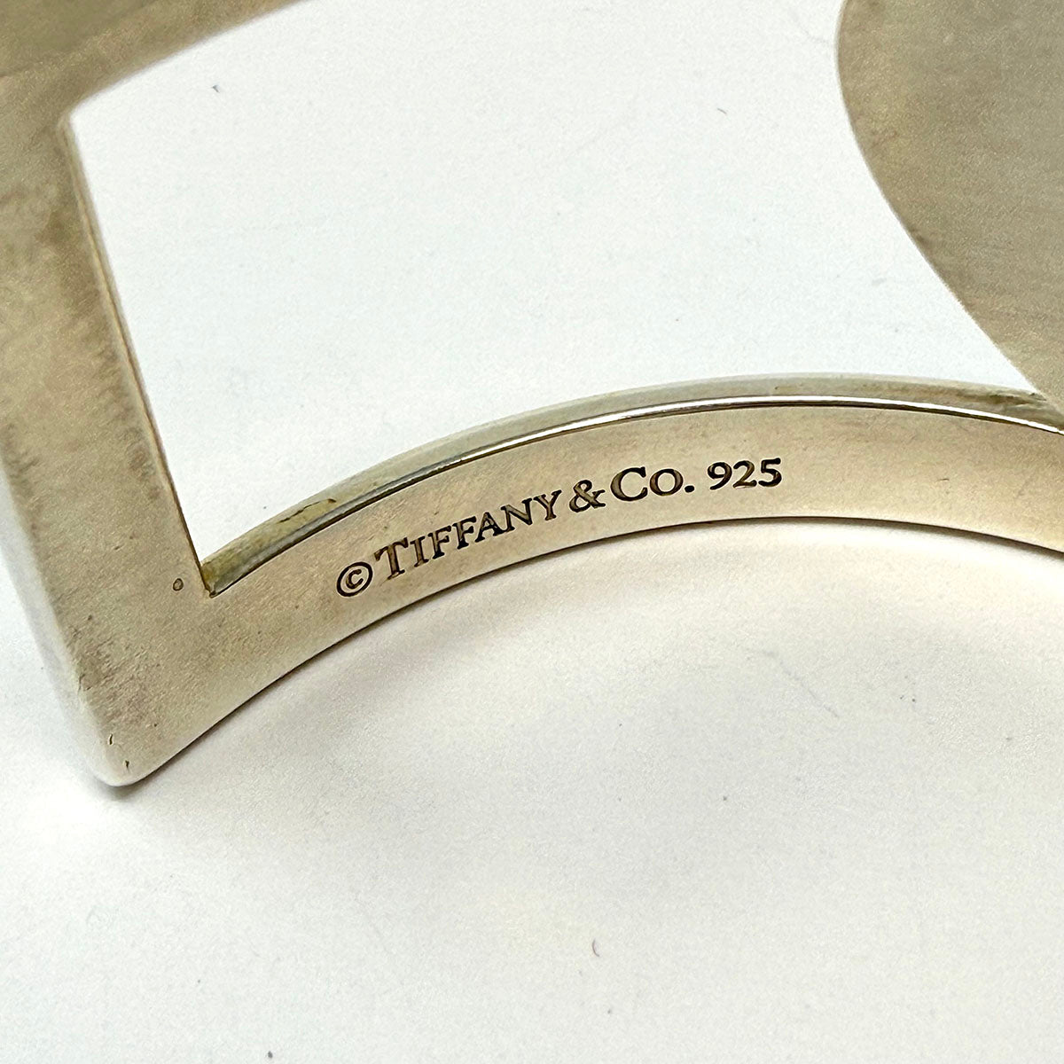 Tiffany & Co. Sterling Silver Full Heart Motif Cuff  Bracelet