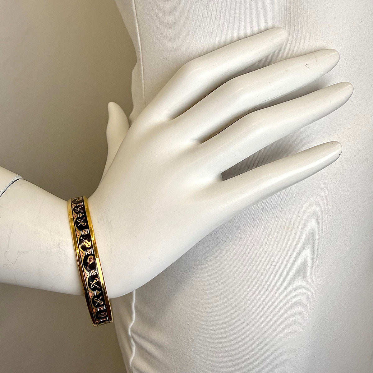 Hermes Narrow Enamel Bangle Bracelet