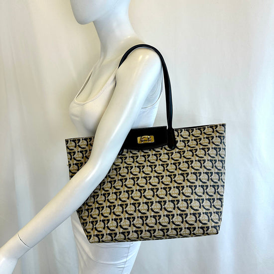 Salvatore Ferragamo Printed Gancino Tote