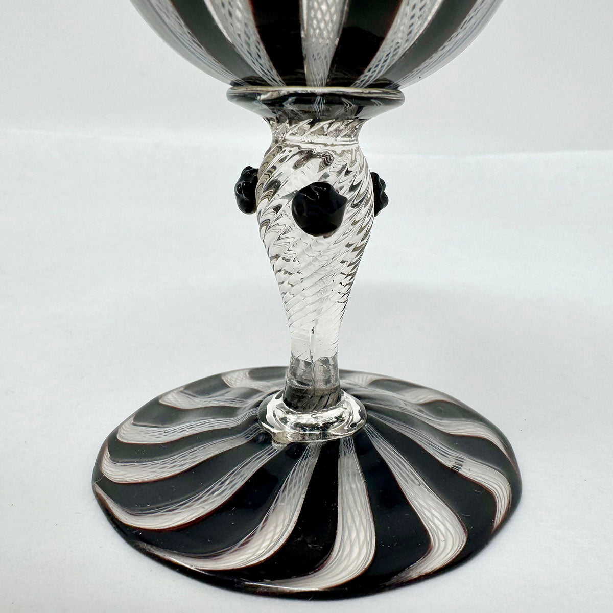Pair of Latticino Champagne Coupes