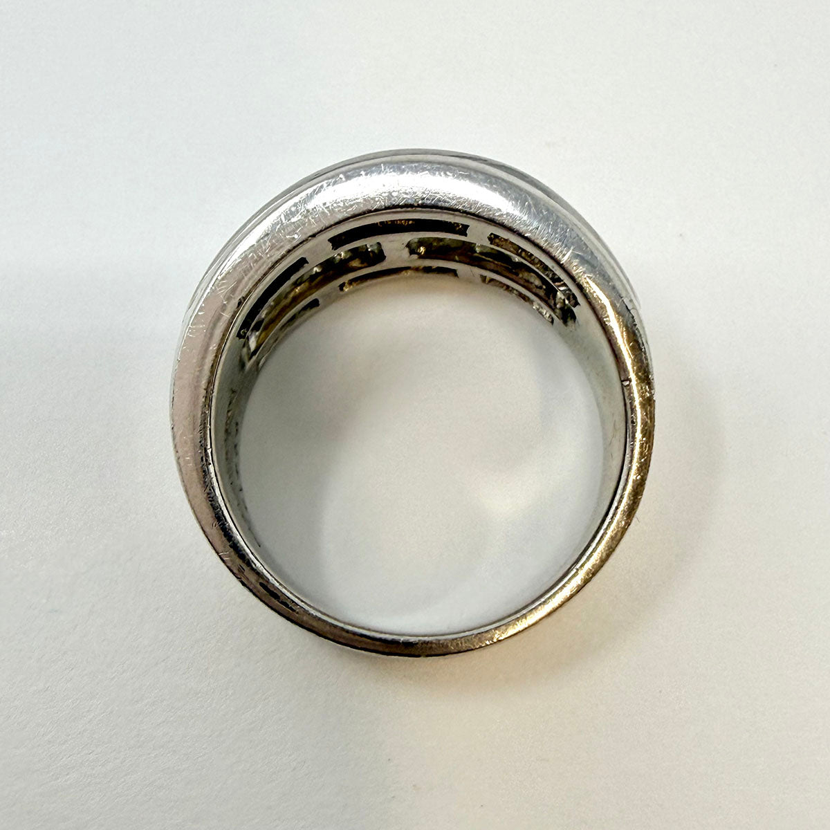 Platinum Triple Row Ring with 1.25ct European Cut Diamond