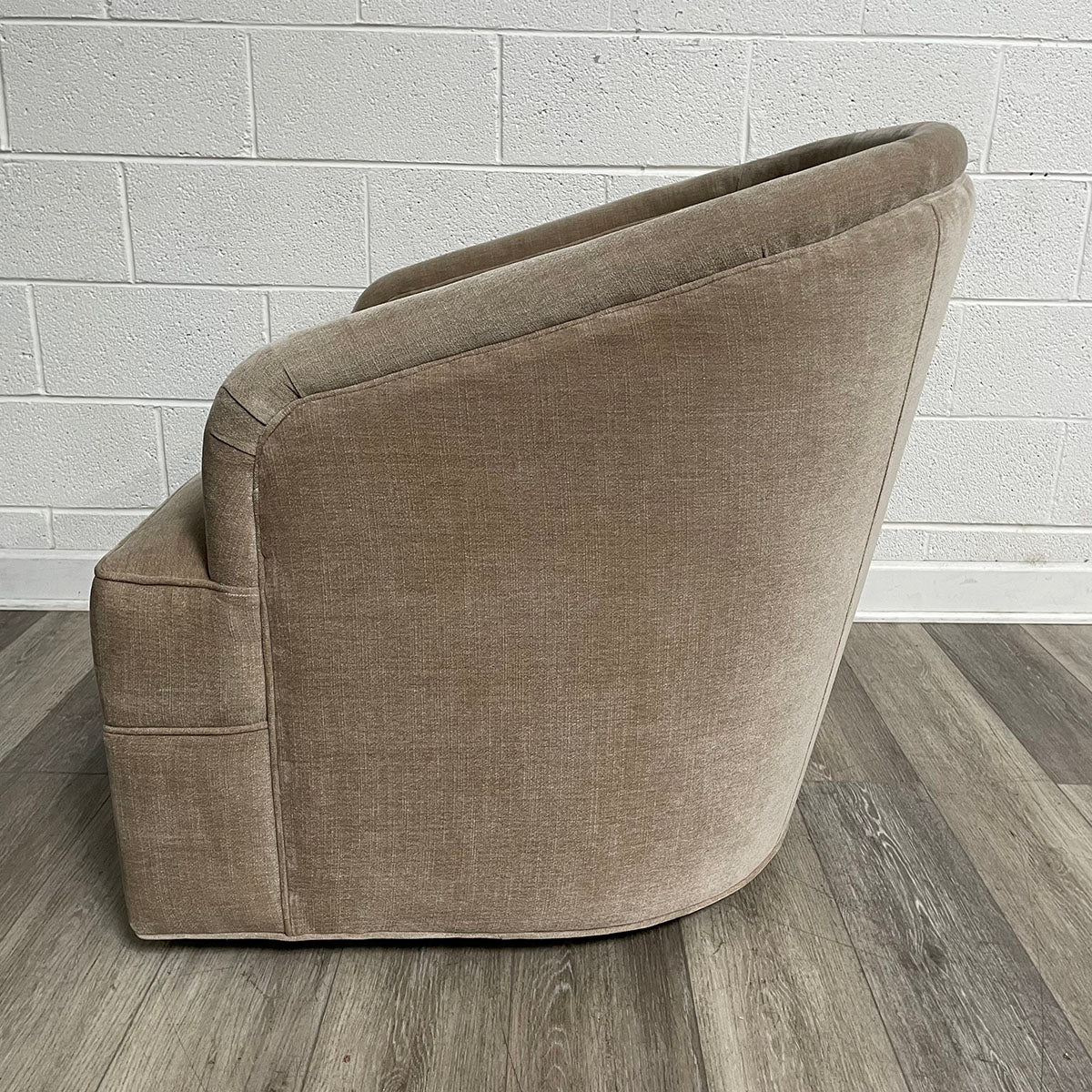 Upholstered Barrel-back Swivel Chair