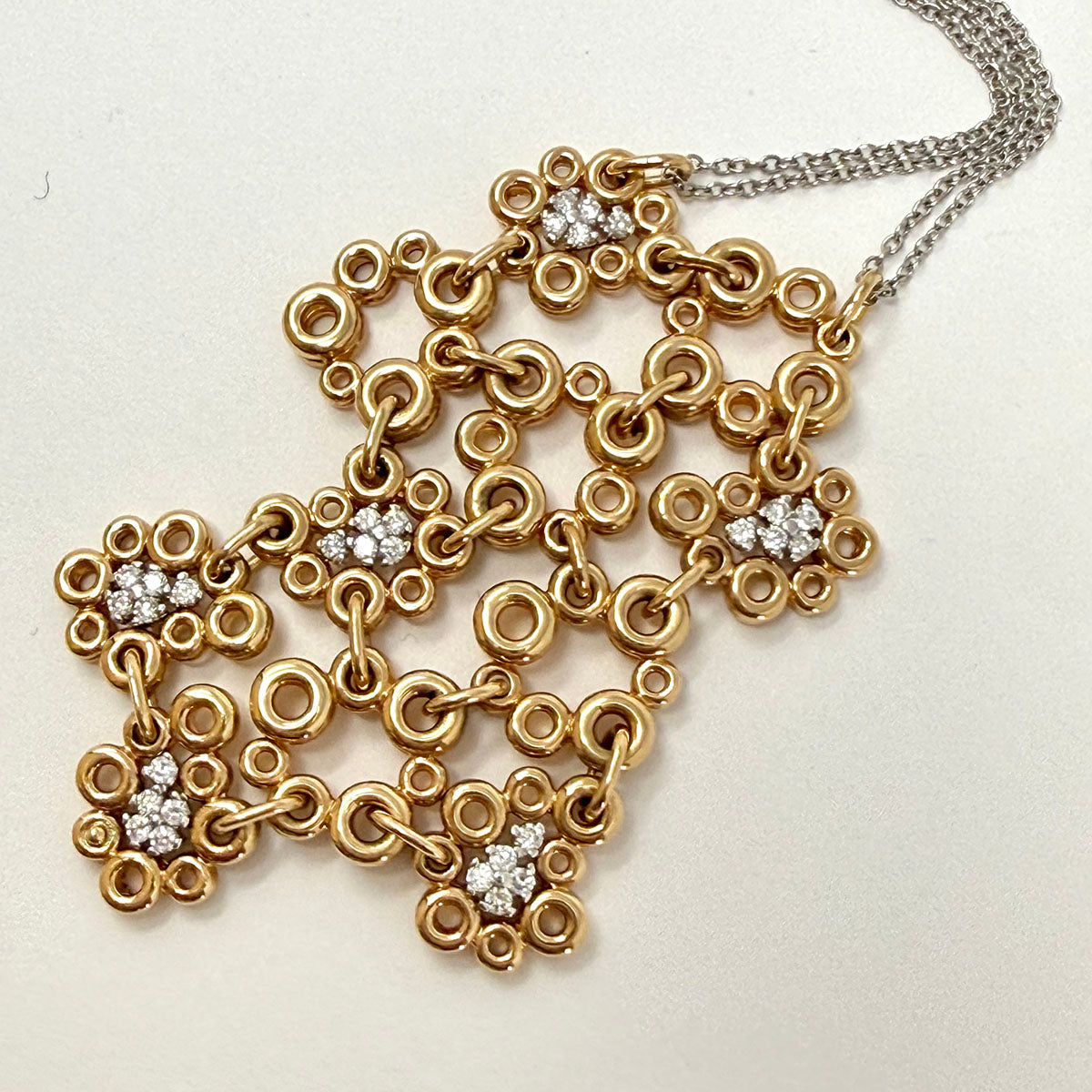 Roberto Coin 18K Gold Diamond Link Pendant Necklace