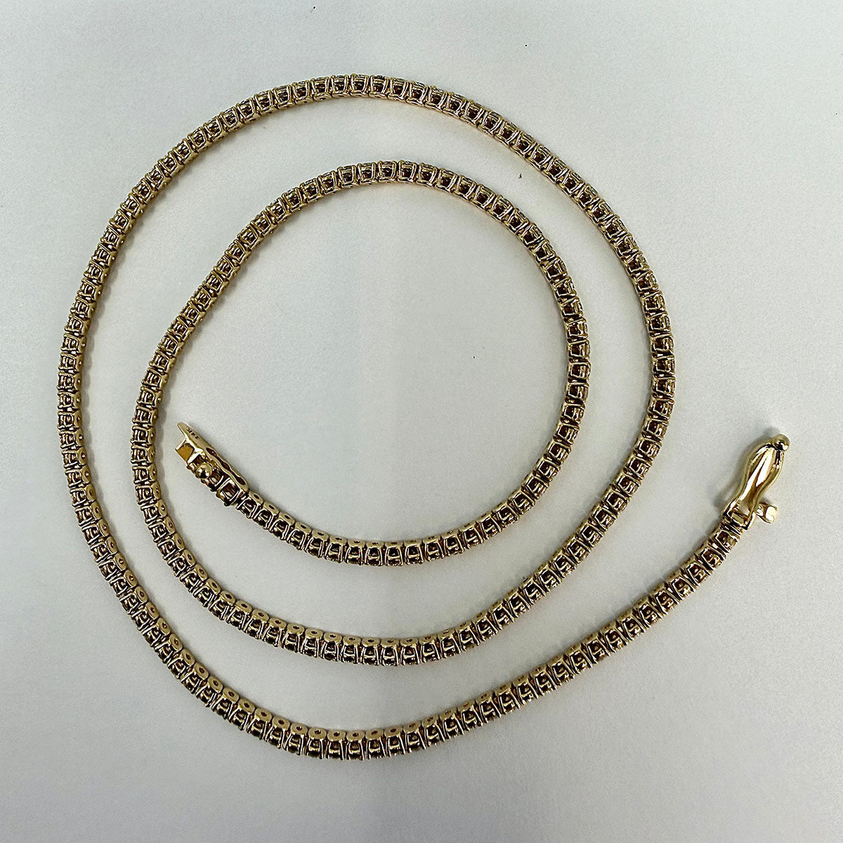 14K Yellow Gold 4.25 ct. Lab Grown Diamond Tennis Necklace
