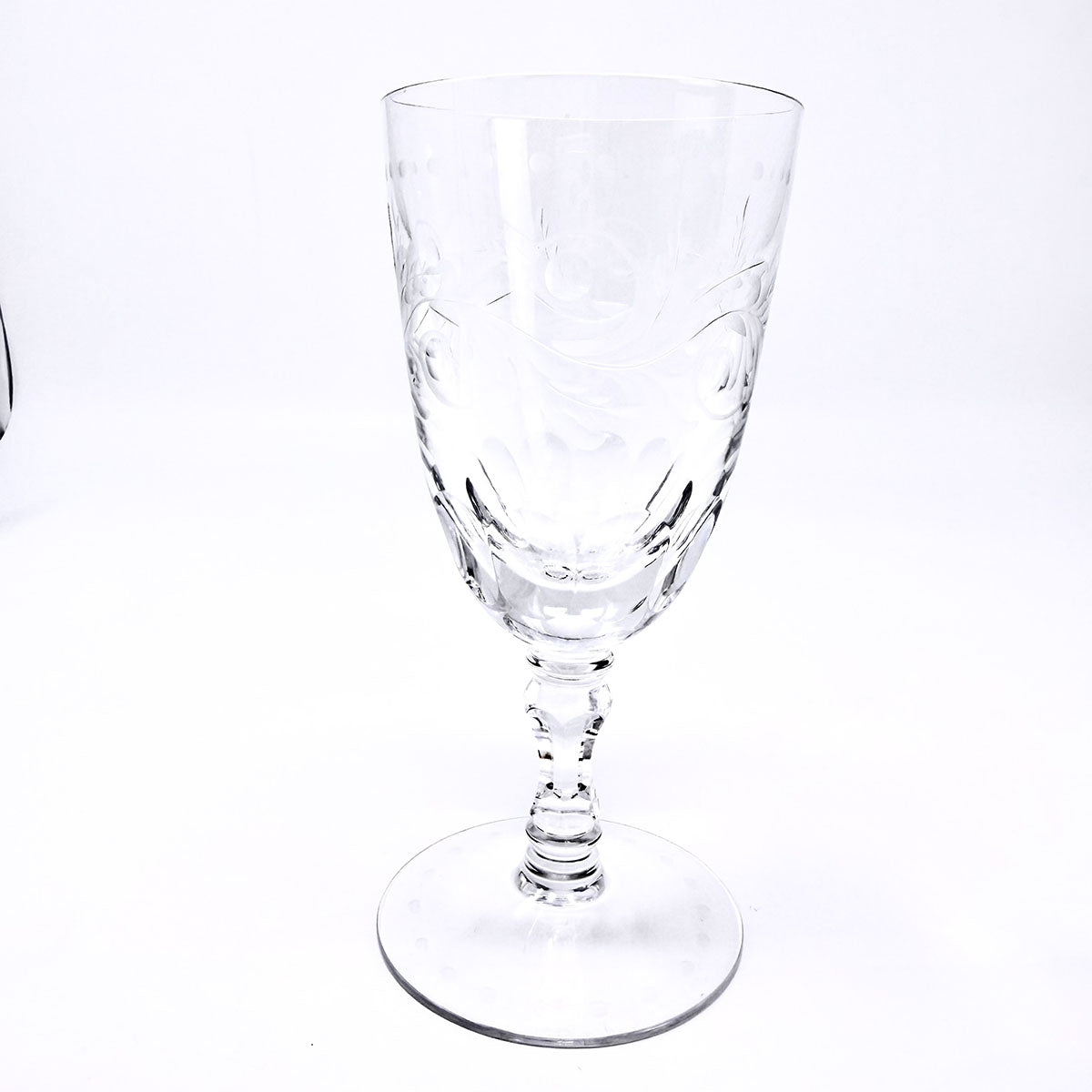 Set of 8 Hand Etched Crystal Stemware