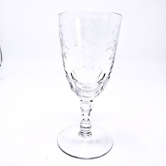 Set of 8 Hand Etched Crystal Stemware