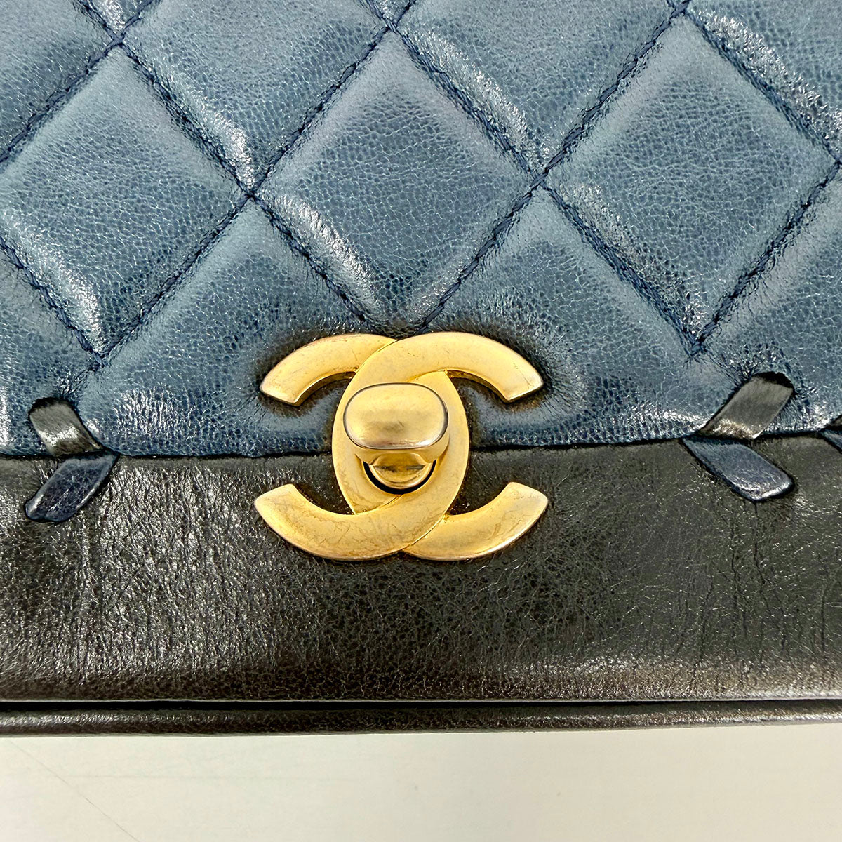 Chanel Bicolor Braided Saddle  Crossbody