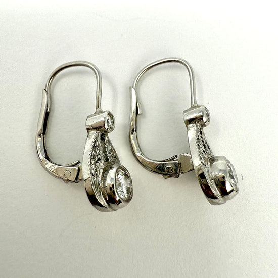 14K White Gold Diamond Drop Earrings