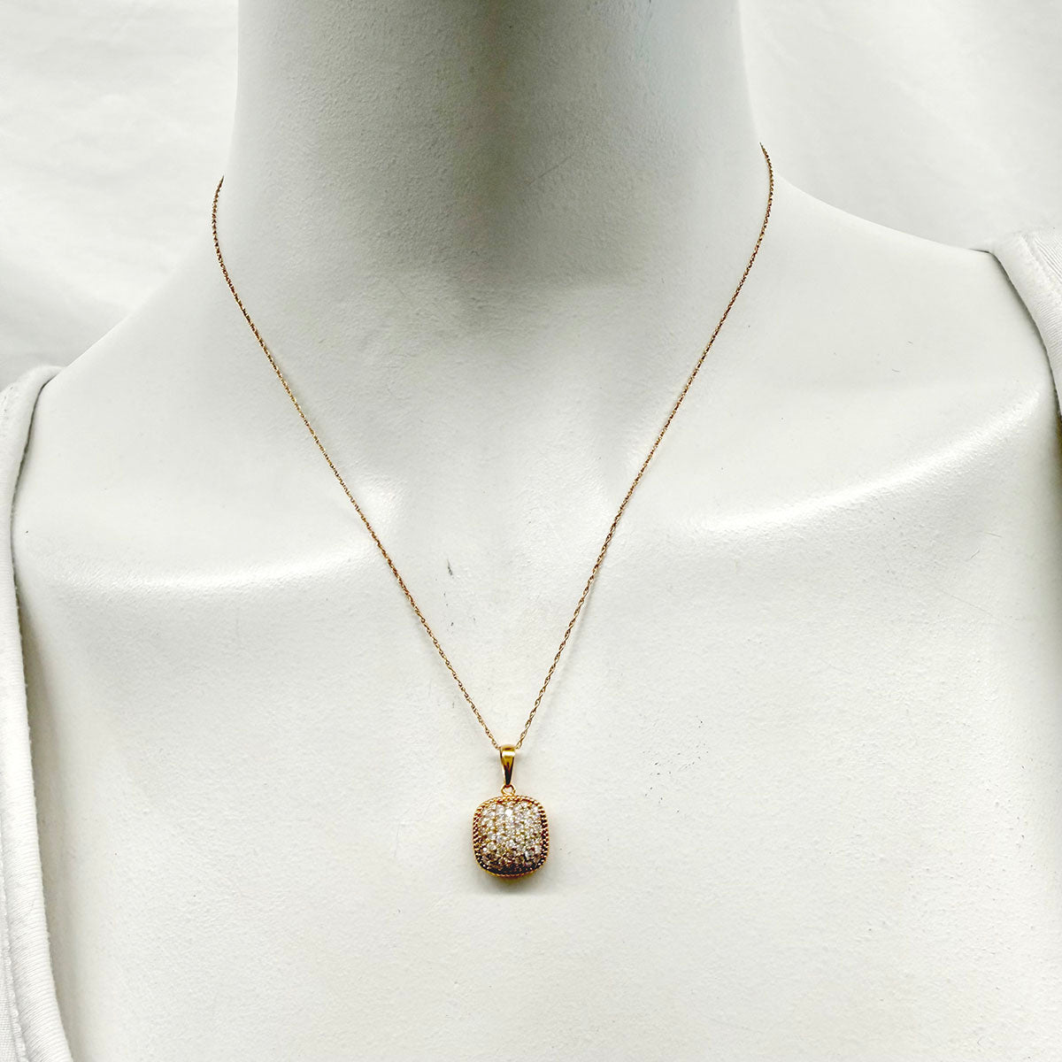 14K Rose Gold Necklace with Diamond Pendant