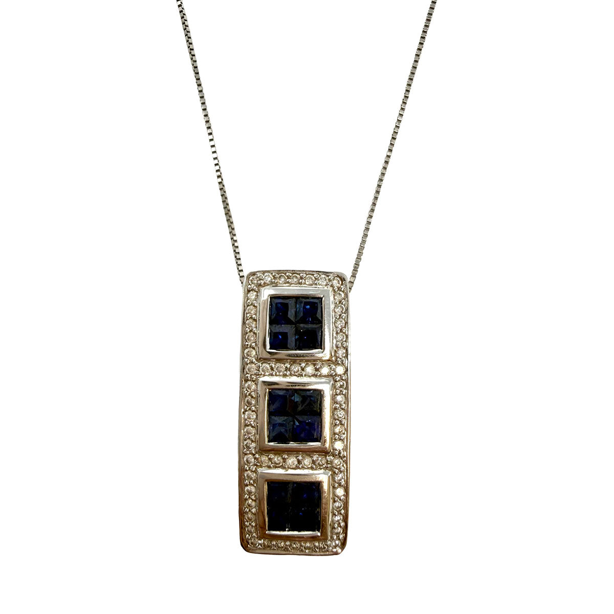 Sapphire and Diamond Pendant Necklace
