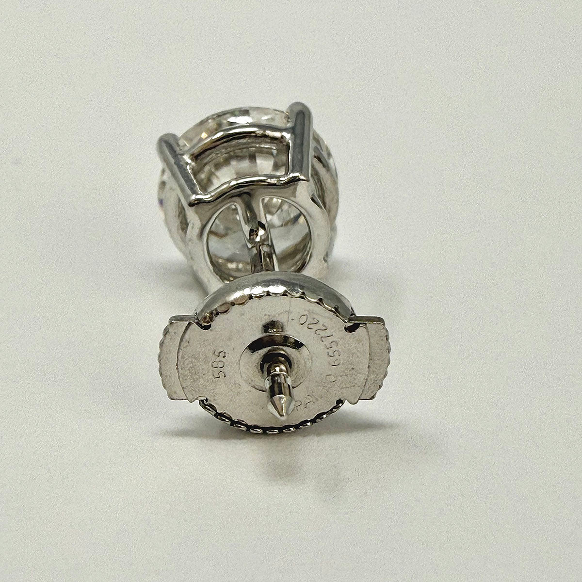 14K White Gold Lab Grown 3.12ct Diamond Stud Earrings