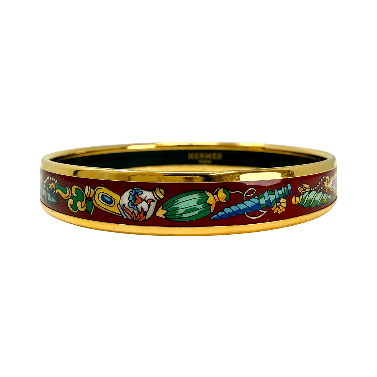 Hermes Narrow Enamel Bangle Bracelet