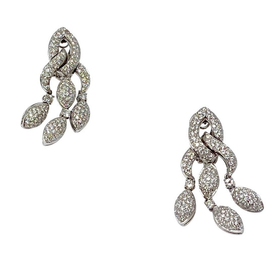 Hasbani 18K Gold Diamond Drop Earrings with Diamonds