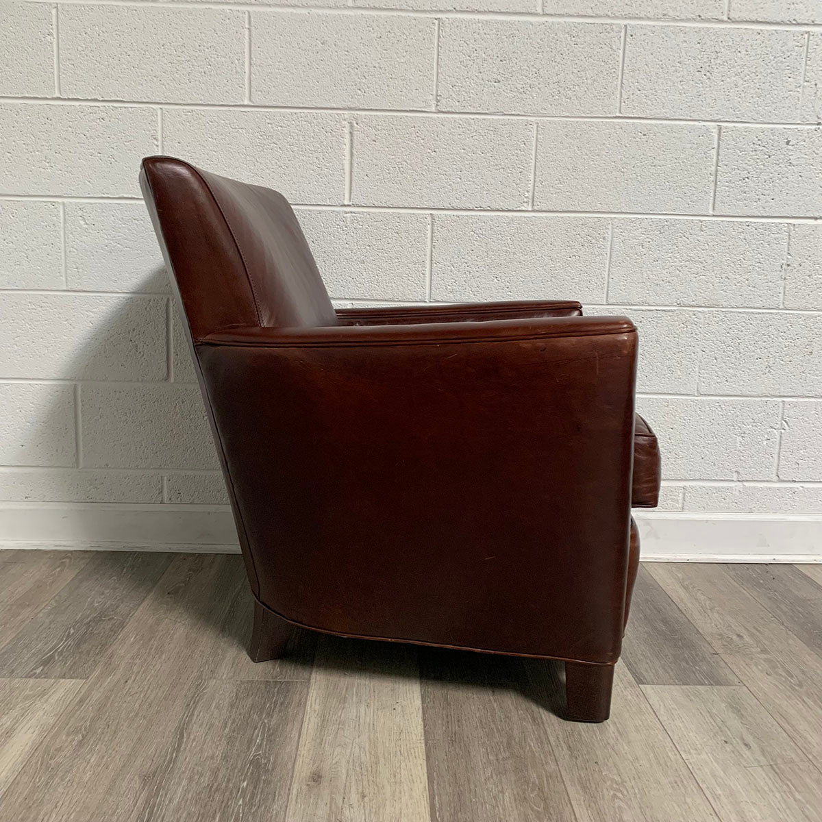 Pair Leather Club Chairs