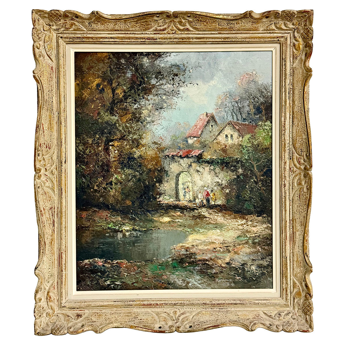 Oil Painting on Canvas Landscape "Im Spessart" Framed