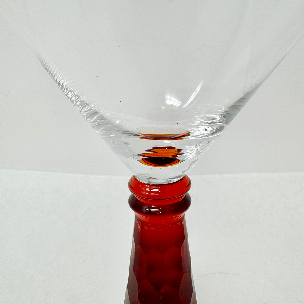 Set of 7 Frosted Hex Martini Glass