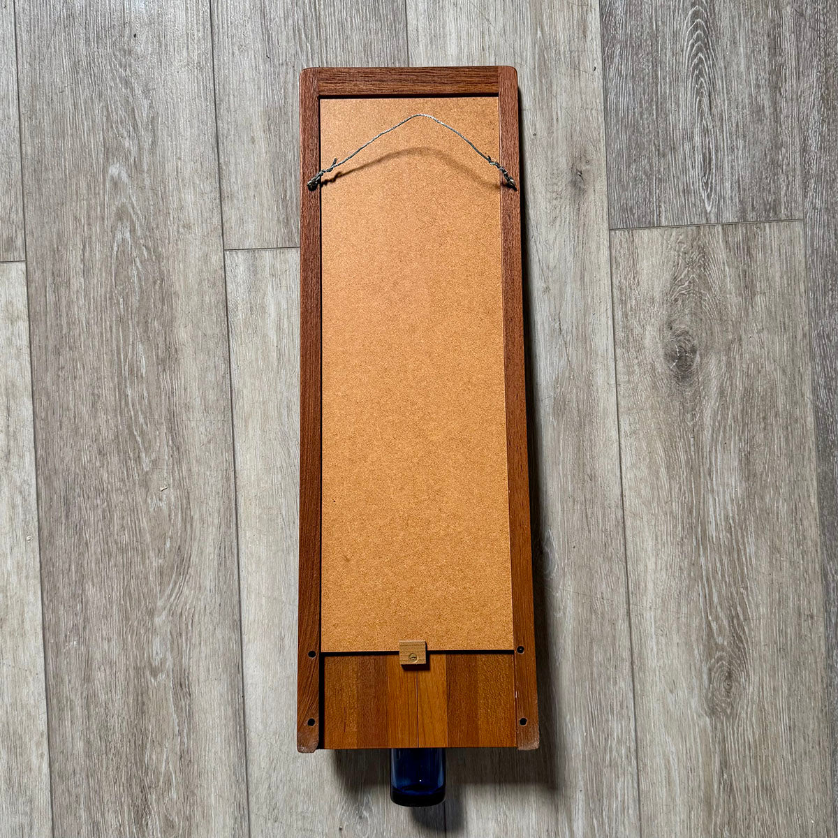 Danish Modern Teak Mirror with Glass Vase